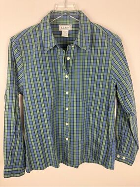 L.L. Bean blackwatch plaid button down shirt